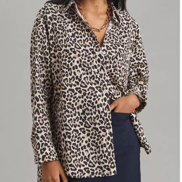 Anthropologie The Bennet Buttondown Shirt by Maeve: Printed Edition XS Petite - Picture 1 of 4